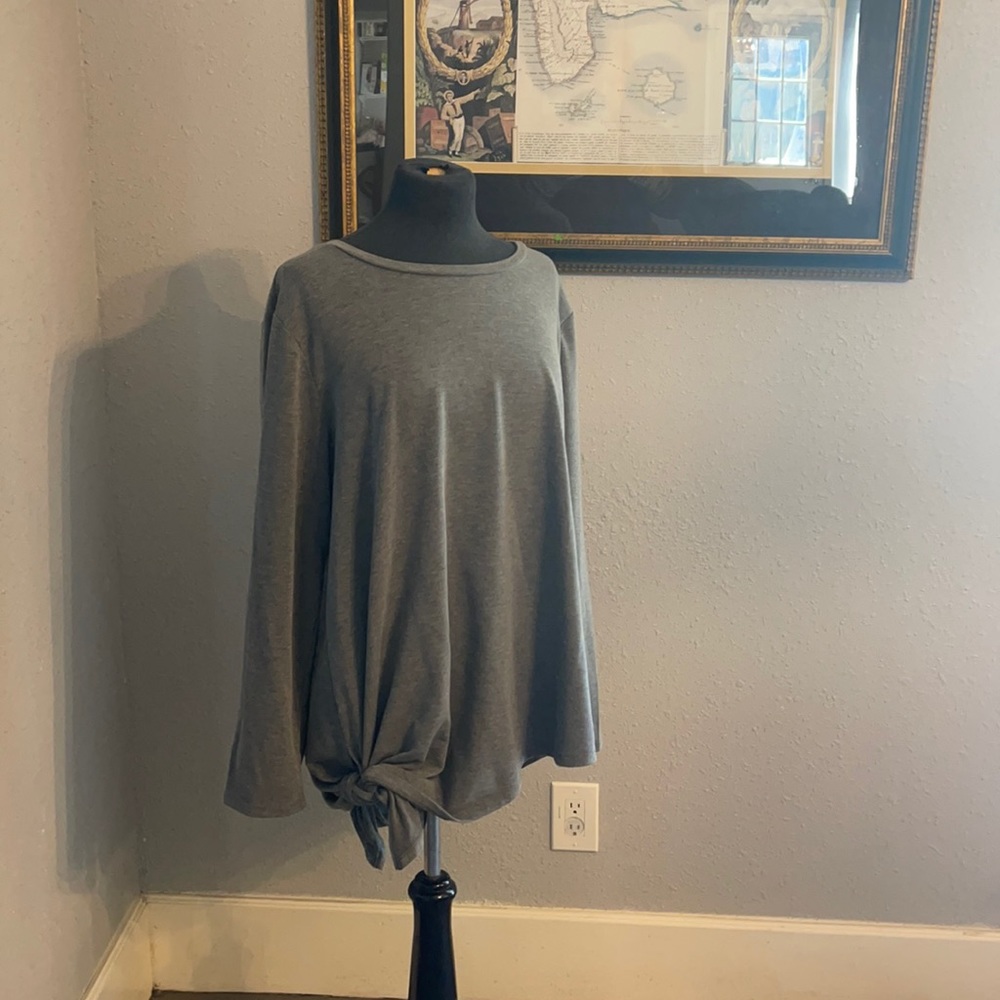 Torrid Gray Tie Front Sweatershirt